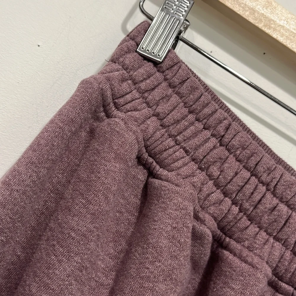 Alphalete Wide Leg Sweatpants in Brushed Fabric in Heather Maroon size Large - Picture 13 of 15